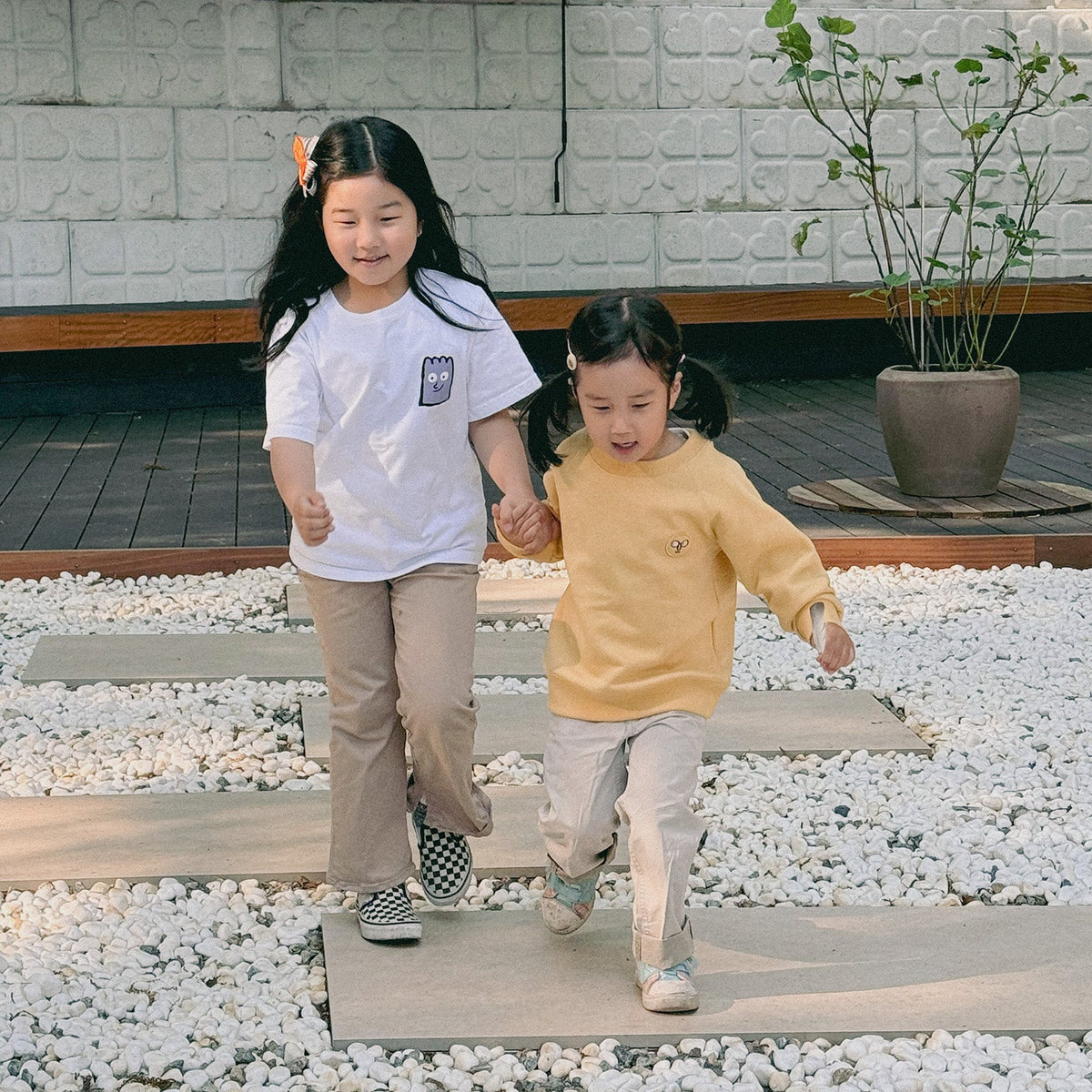 Patch Sweatshirt Yellow for Kids