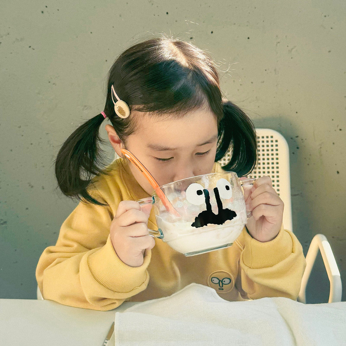 Patch Sweatshirt Yellow for Kids