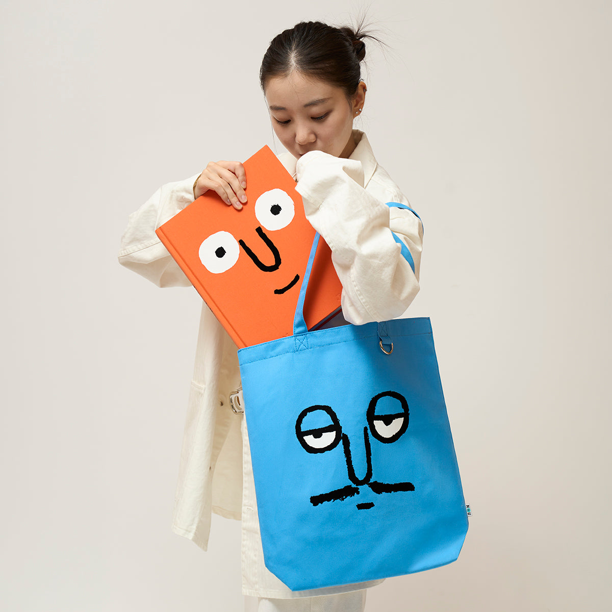 Face Shopper Bag Blue