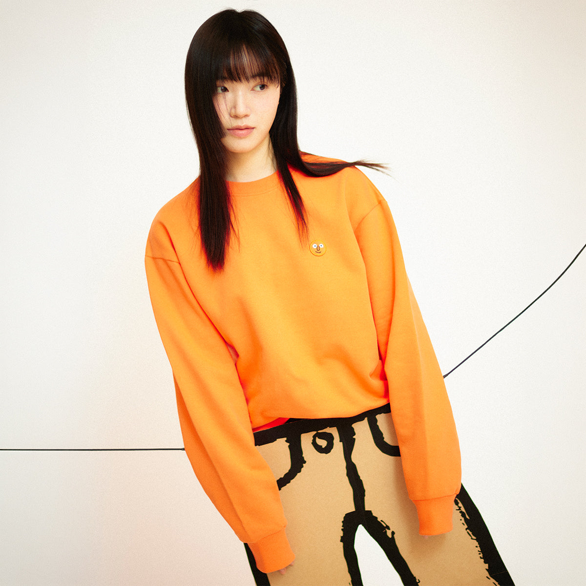 Patch Sweatshirt Coral