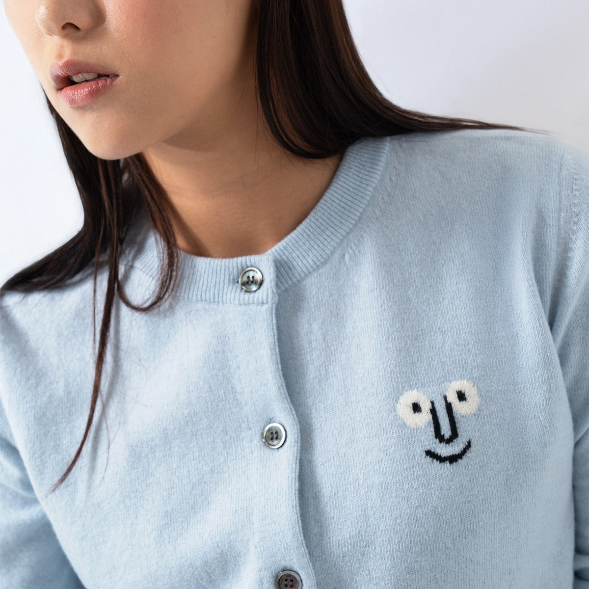 Jacquard Cardigan Blue
