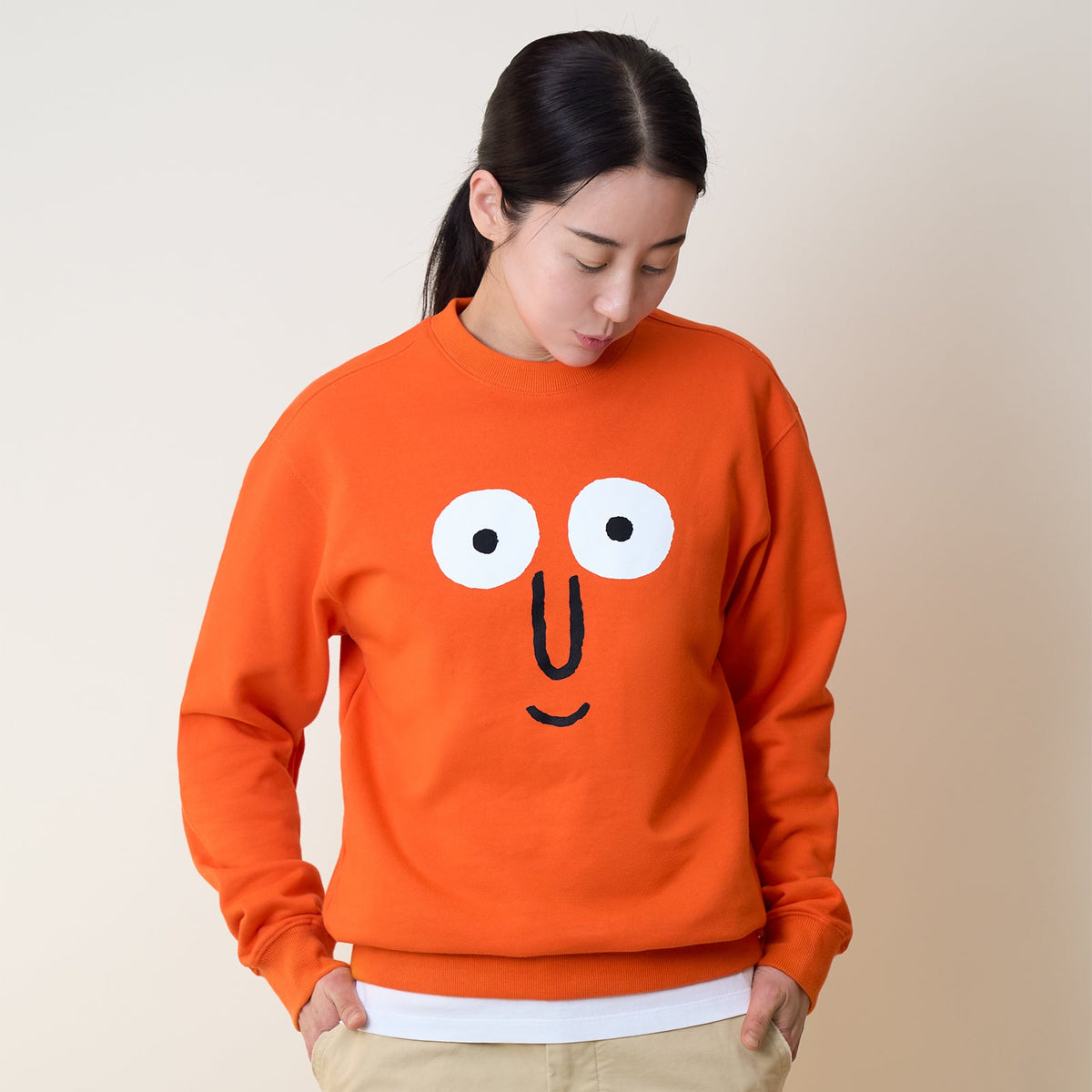 Face Sweatshirt Orange