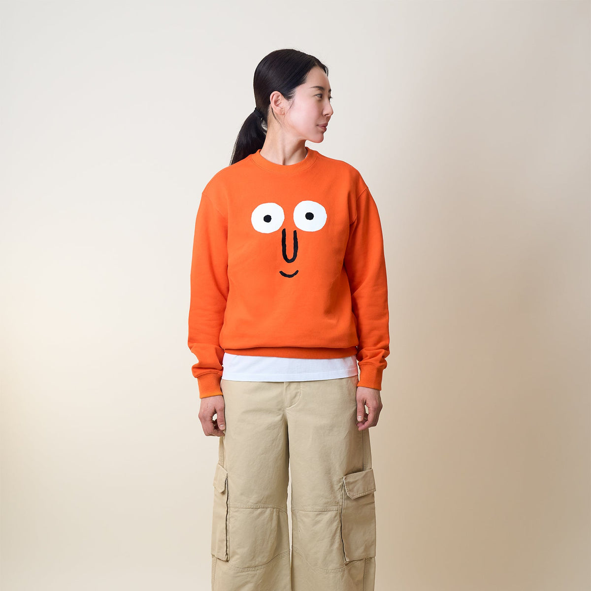 Face Sweatshirt Orange