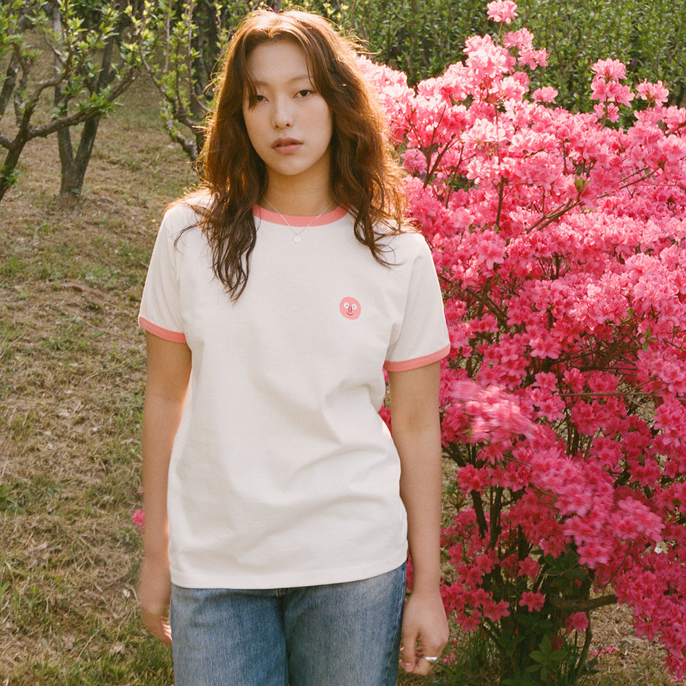 Ringer Tee Coral