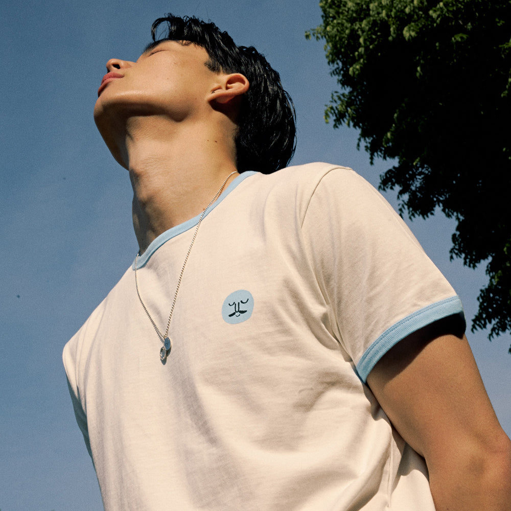 Ringer Tee Blue