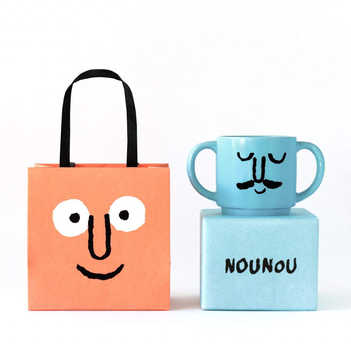 Double Handle Mug Blue