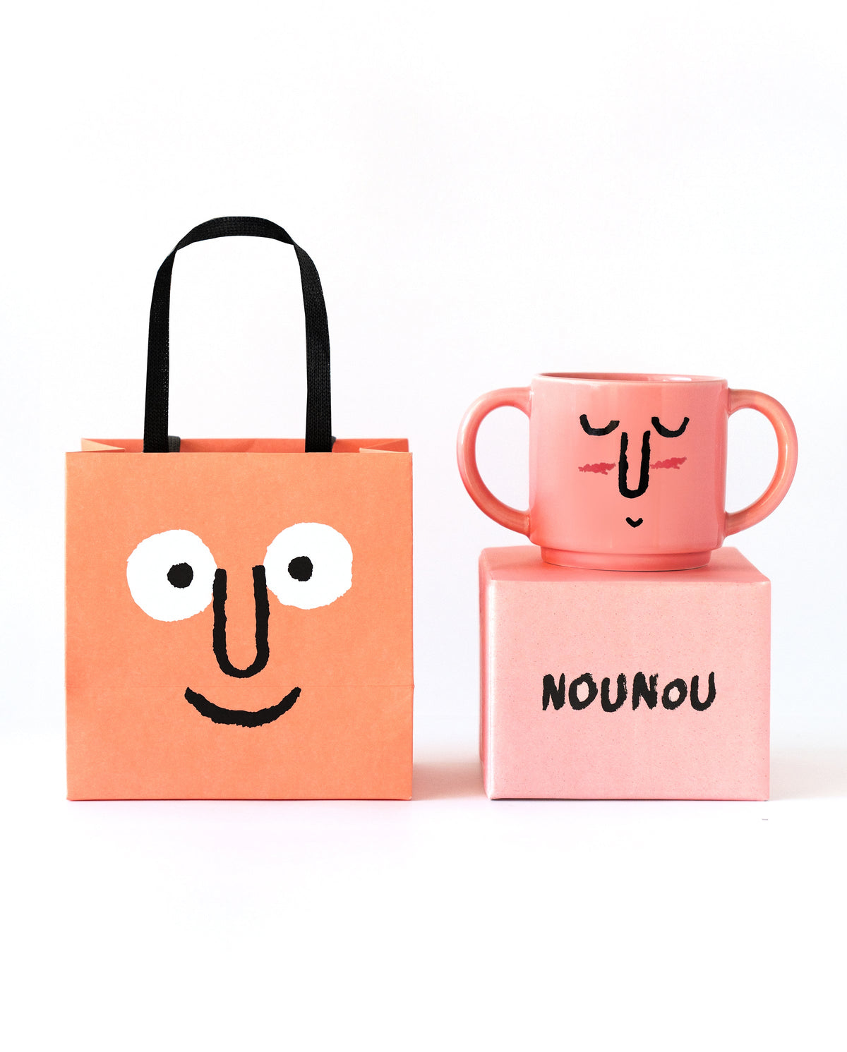 Double Handle Mug Pink