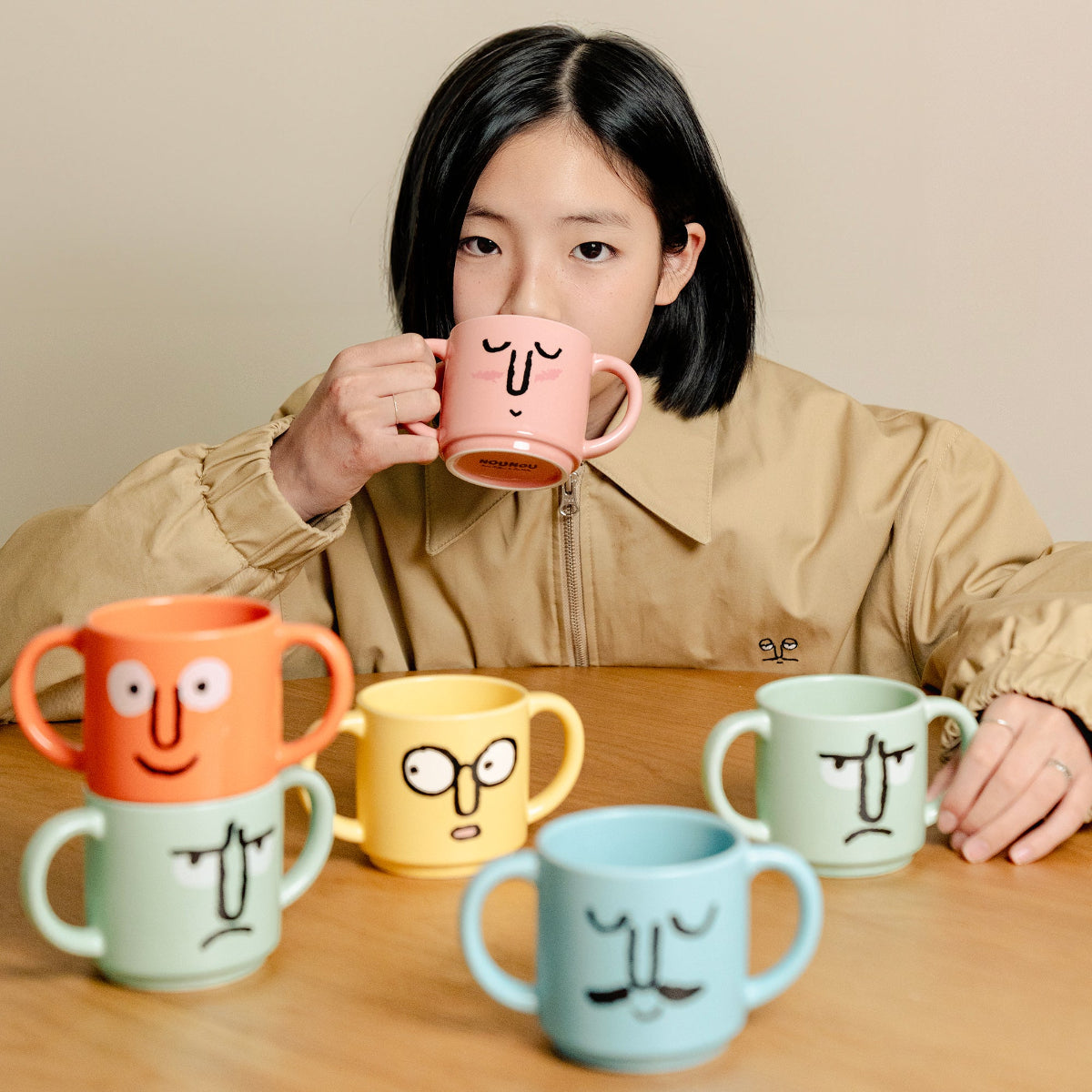 Double Handle Mug Yellow