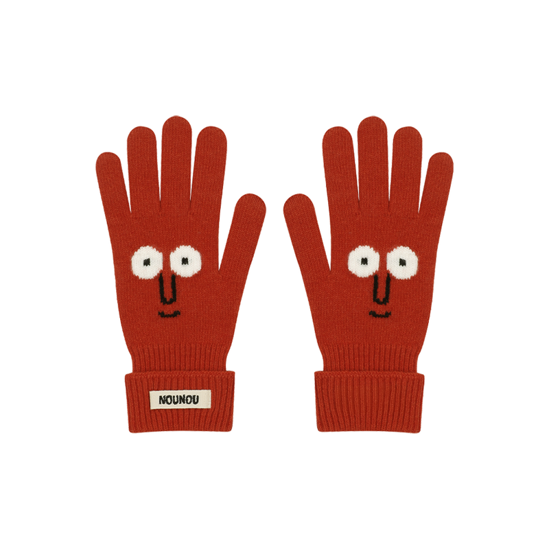 Knit Gloves Orange