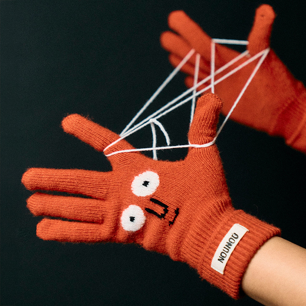 Knit Gloves Orange