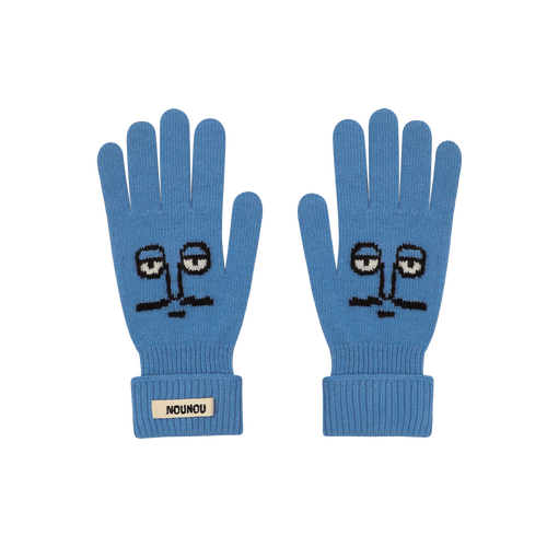Knit Gloves Blue