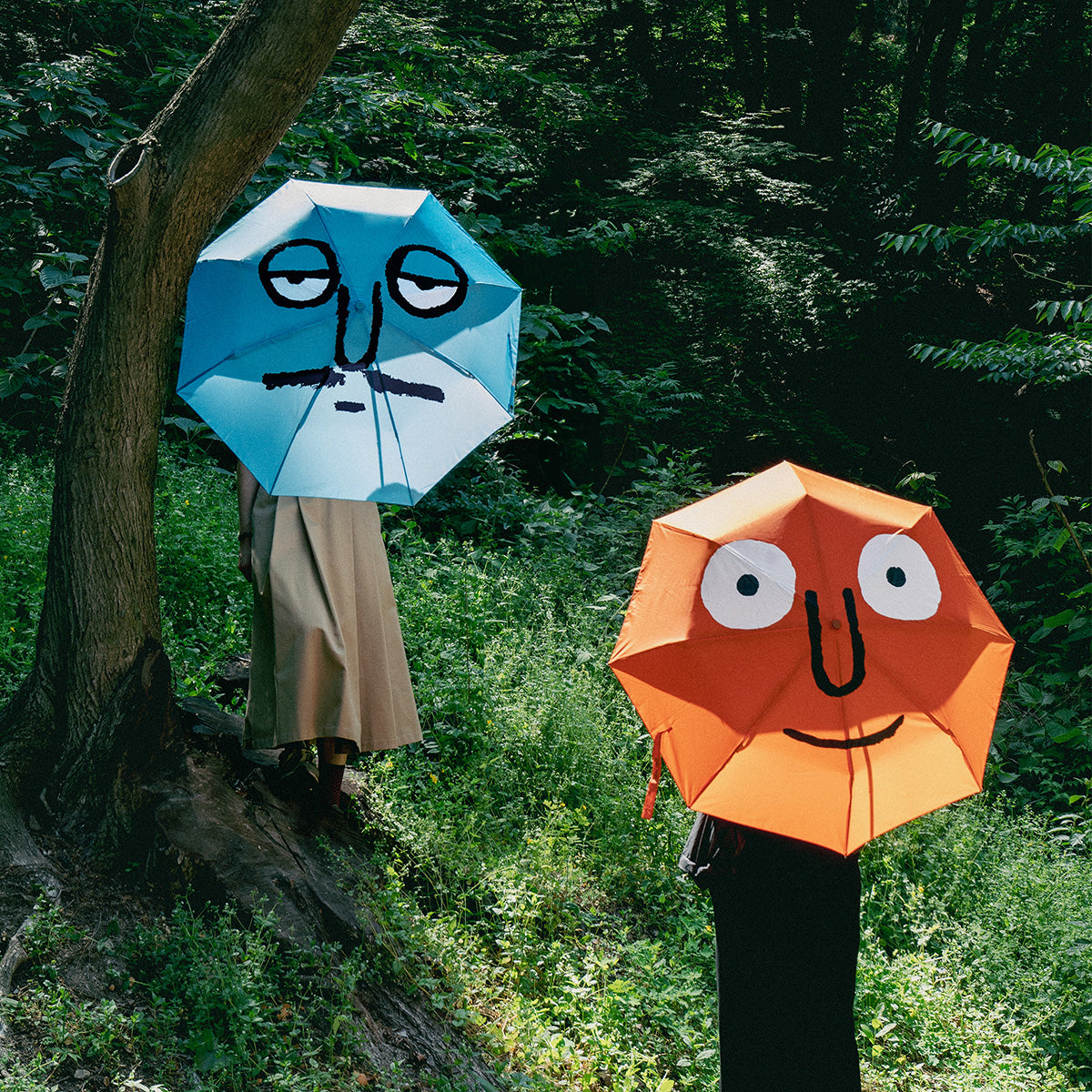 Face Umbrella Blue