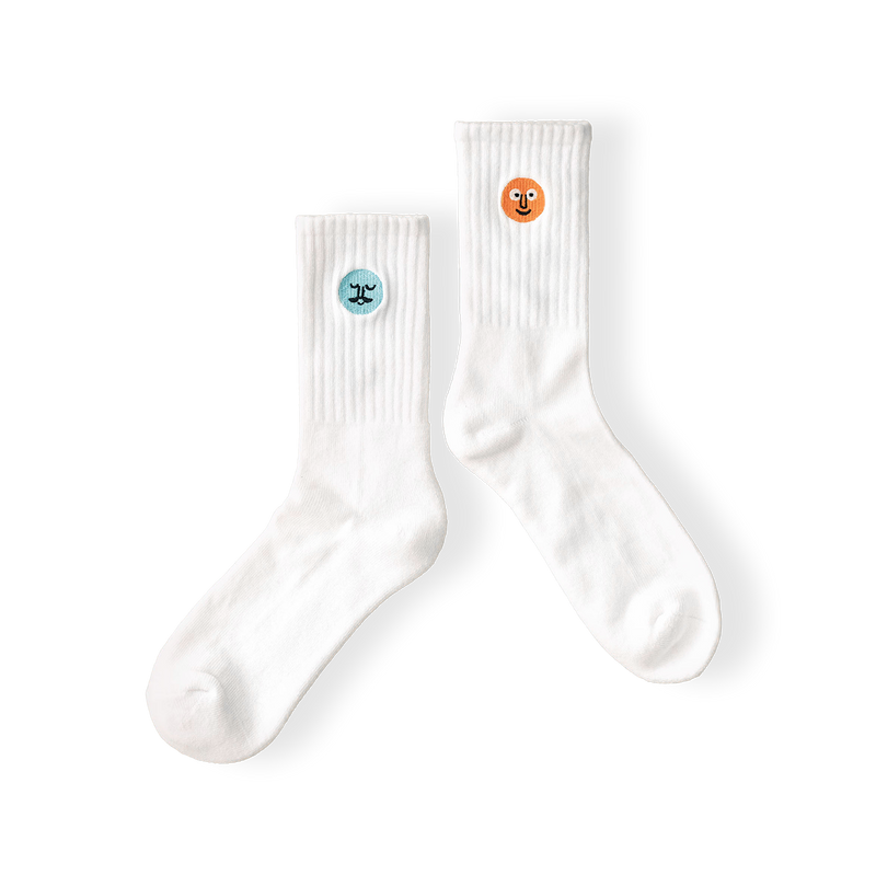 Patched Socks White