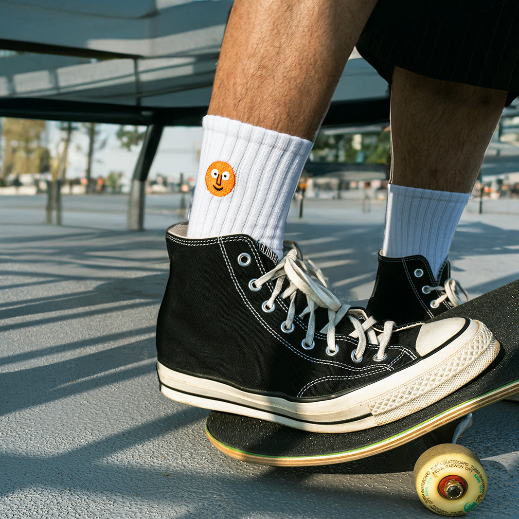 Patched Socks White