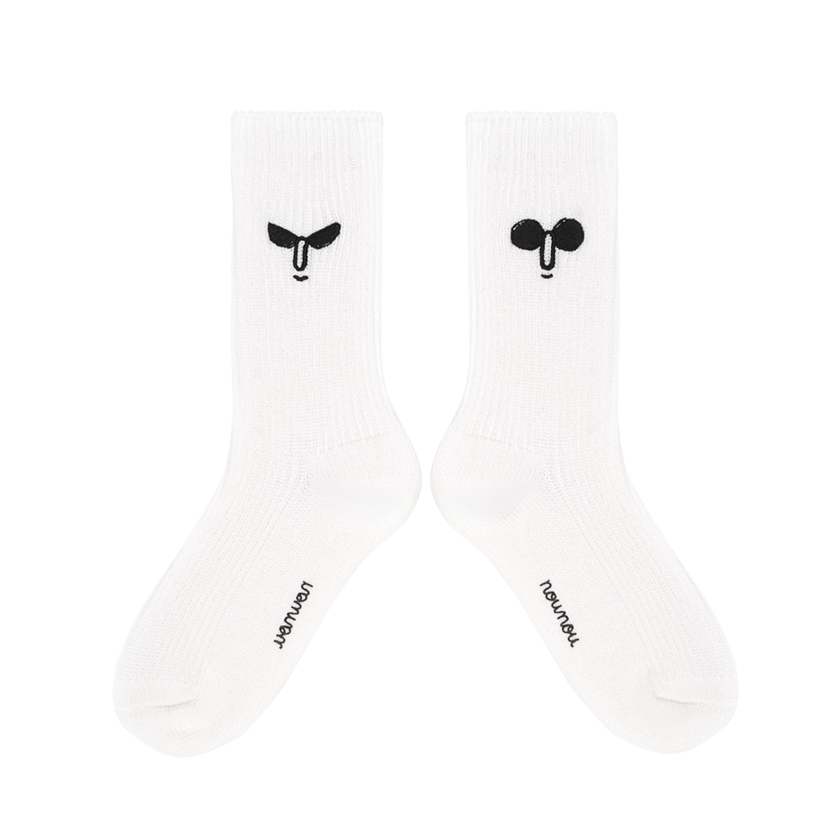 Face Crew Socks White
