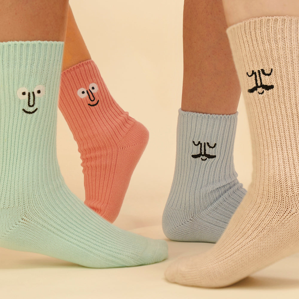 Face Crew Socks Mint