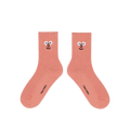 Face Quarter Socks Coral