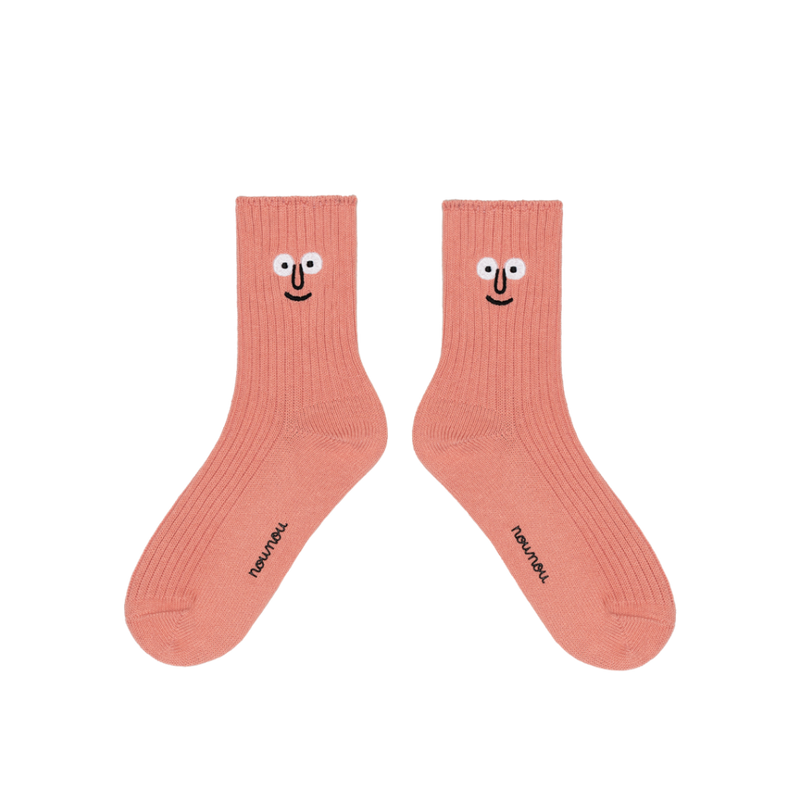Face Quarter Socks Coral