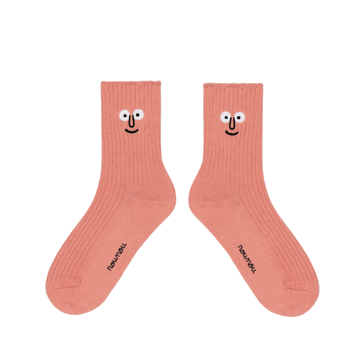 Face Quarter Socks Coral