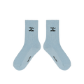 Face Quarter Socks Blue