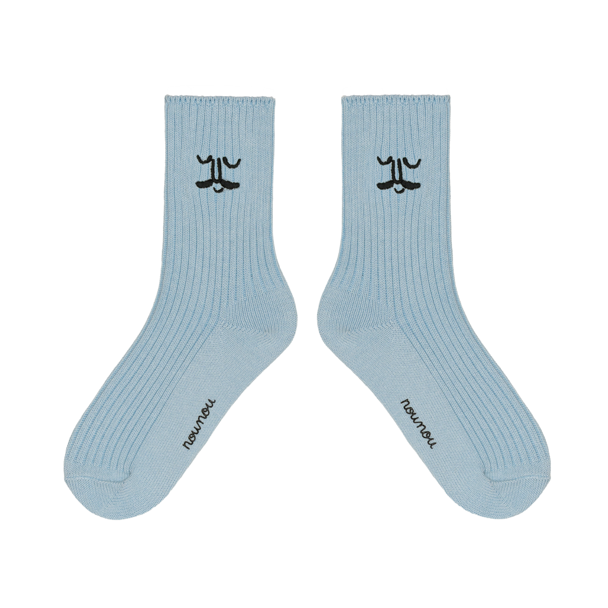 Face Quarter Socks Blue
