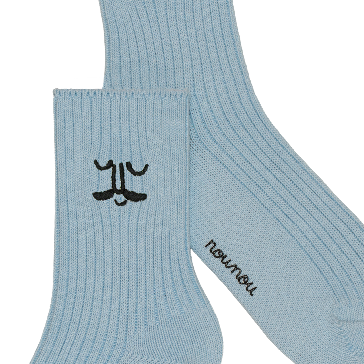 Face Quarter Socks Blue
