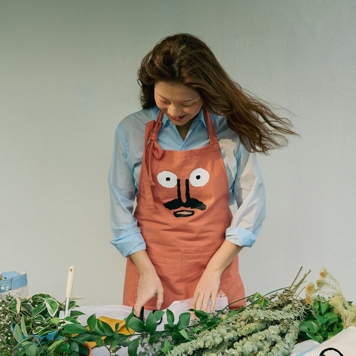 Printed Apron Coral