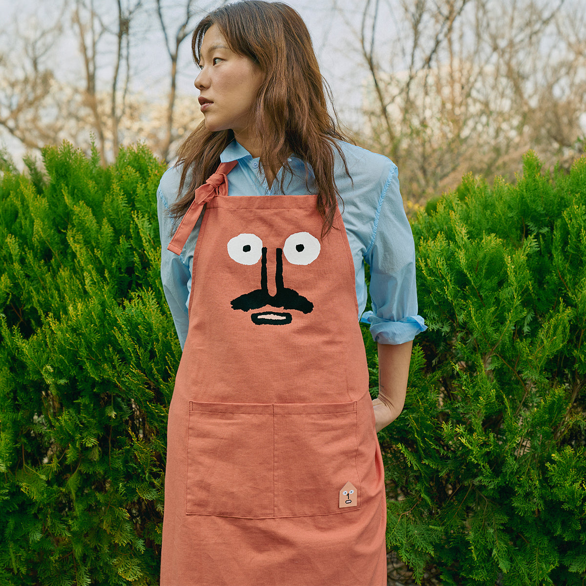 Printed Apron Coral