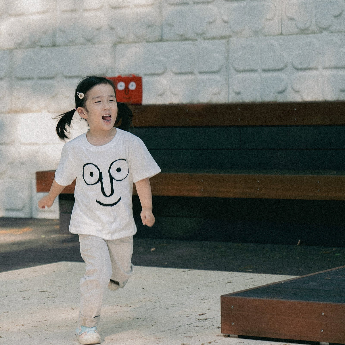 Face Tee White for Kids