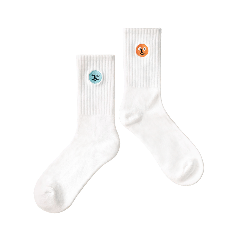 Patched Socks White